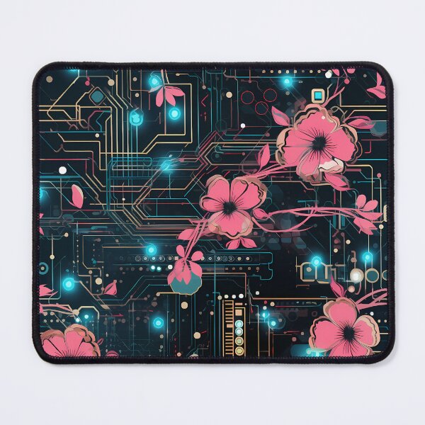 Item preview, Cyberpunk Flowers and Circuitry Pattern designed and sold by SchorlCraft.