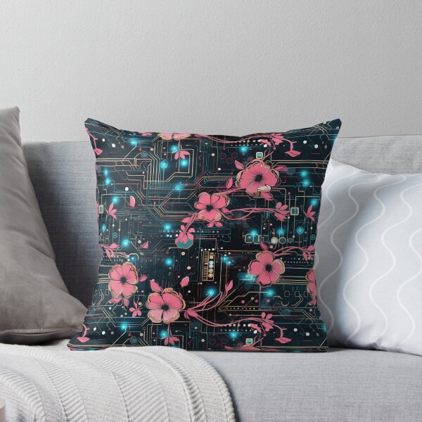 Item preview, Cyberpunk Flowers and Circuitry Pattern designed and sold by SchorlCraft.