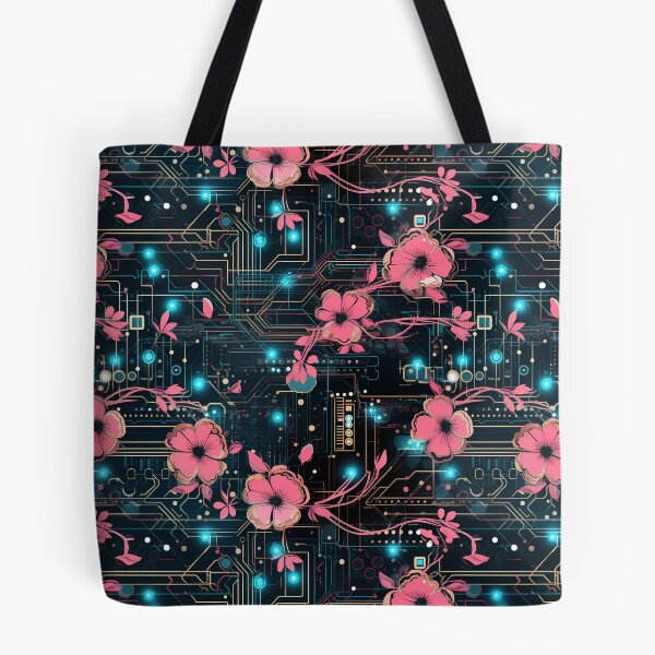 Item preview, Cyberpunk Flowers and Circuitry Pattern designed and sold by SchorlCraft.