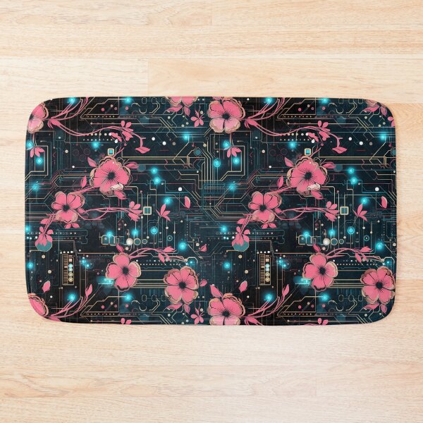 Item preview, Cyberpunk Flowers and Circuitry Pattern designed and sold by SchorlCraft.