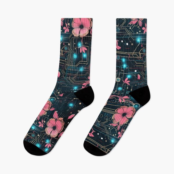 Item preview, Cyberpunk Flowers and Circuitry Pattern designed and sold by SchorlCraft.
