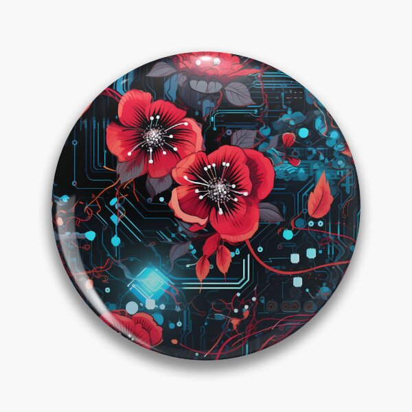 Item preview, Cyberpunk Flowers and Circuitry Pattern designed and sold by SchorlCraft.