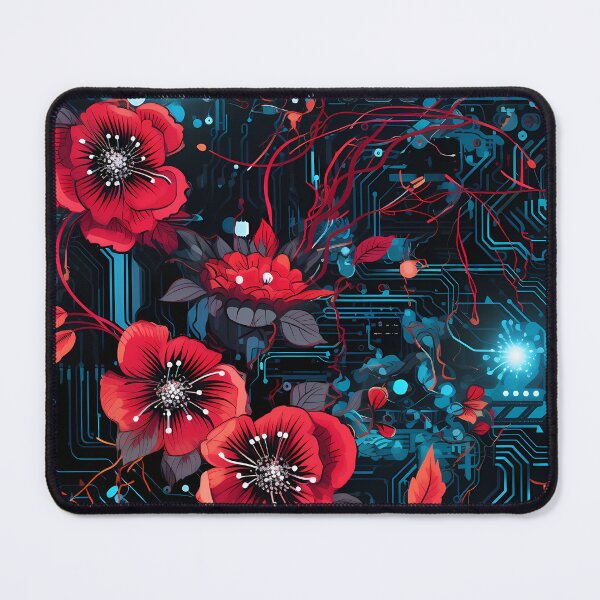 Item preview, Cyberpunk Flowers and Circuitry Pattern designed and sold by SchorlCraft.