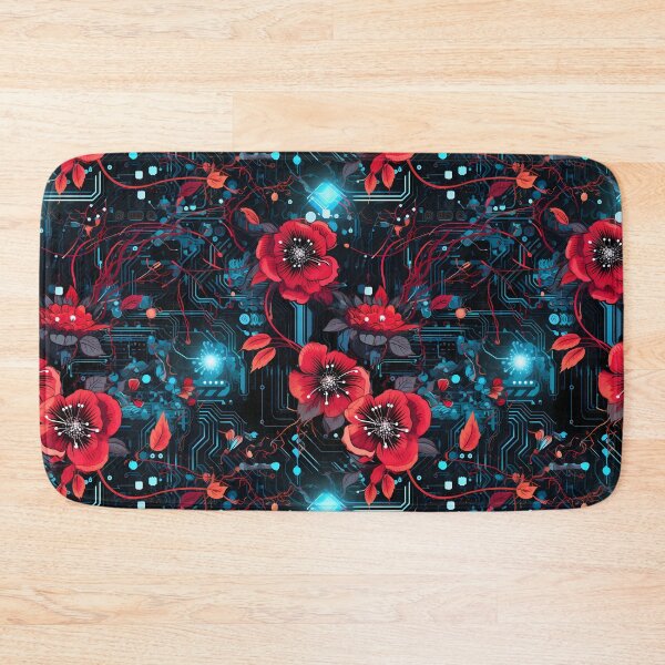 Item preview, Cyberpunk Flowers and Circuitry Pattern designed and sold by SchorlCraft.