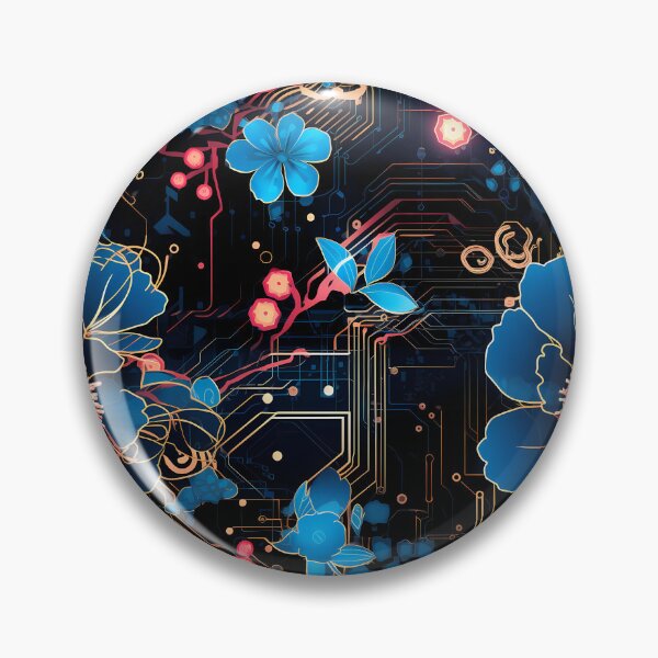 Item preview, Cyberpunk Flowers and Circuitry Pattern designed and sold by SchorlCraft.