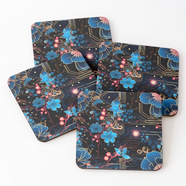 Item preview, Cyberpunk Flowers and Circuitry Pattern designed and sold by SchorlCraft.