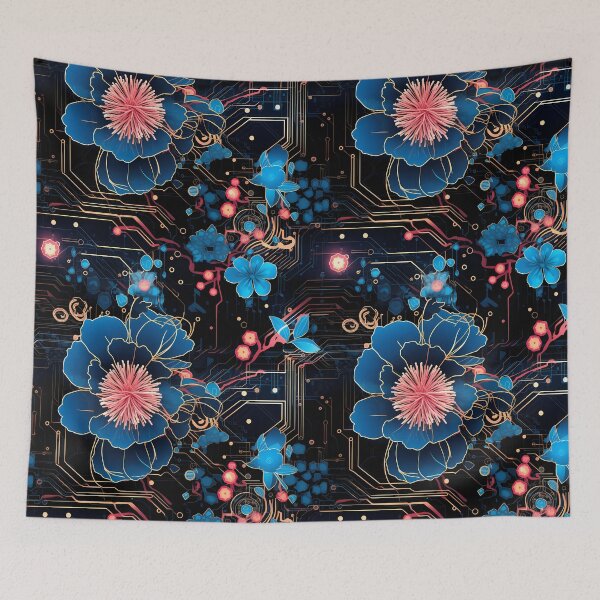 Item preview, Cyberpunk Flowers and Circuitry Pattern designed and sold by SchorlCraft.