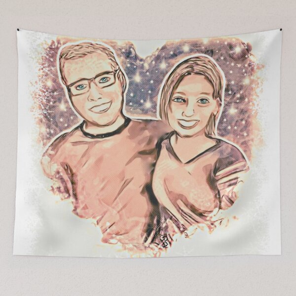 Item preview, Comic Portrait Drawing Young Couple in Love designed and sold by gleefulme.