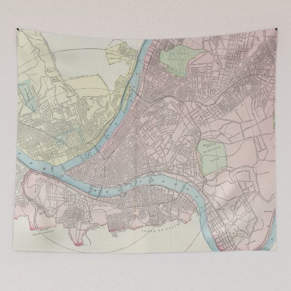 Item preview, Vintage Map of Pittsburgh Pennsylvania (1901) designed and sold by BravuraMedia.