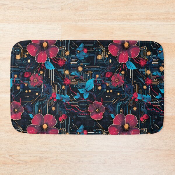Item preview, Cyberpunk Flowers and Circuitry Pattern designed and sold by SchorlCraft.