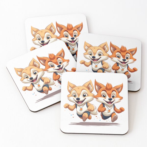 Item preview, Couple of cartoon foxes running a marathon designed and sold by workshoot.