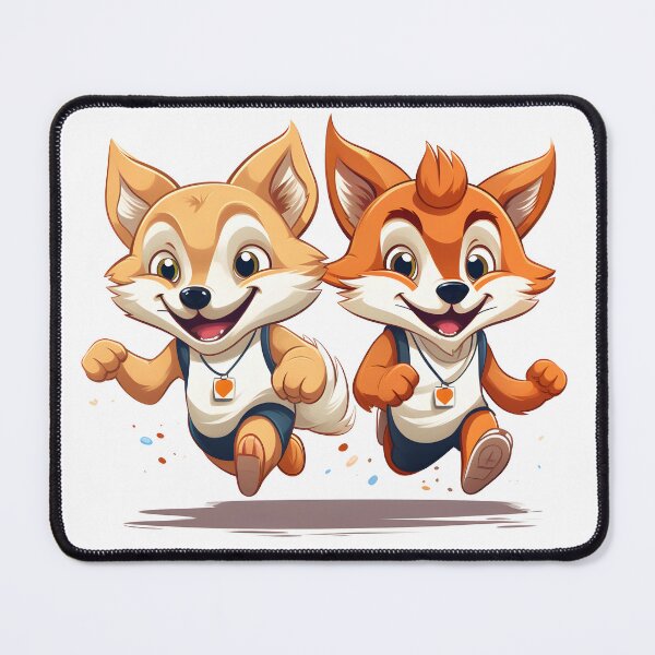 Item preview, Couple of cartoon foxes running a marathon designed and sold by workshoot.
