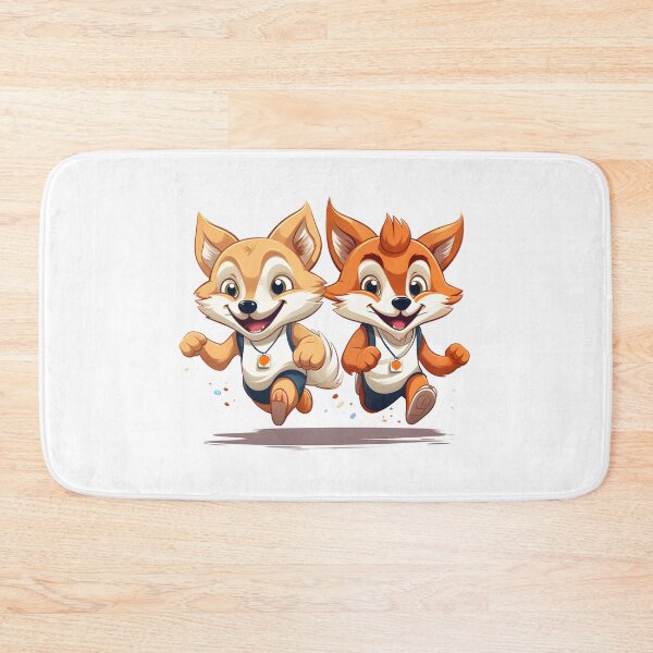Item preview, Couple of cartoon foxes running a marathon designed and sold by workshoot.