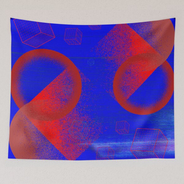 Item preview, Bright Red Blue Glitch Abstract  designed and sold by AmezMemes.