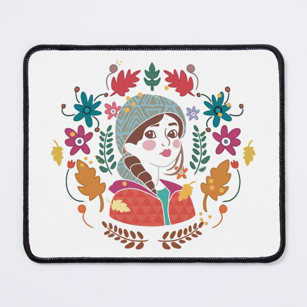 Item preview, Headscarf | Folk art | Portrait | Seventies | Colorful | Nostalgic | Botanical | designed and sold by geetasadashivan.