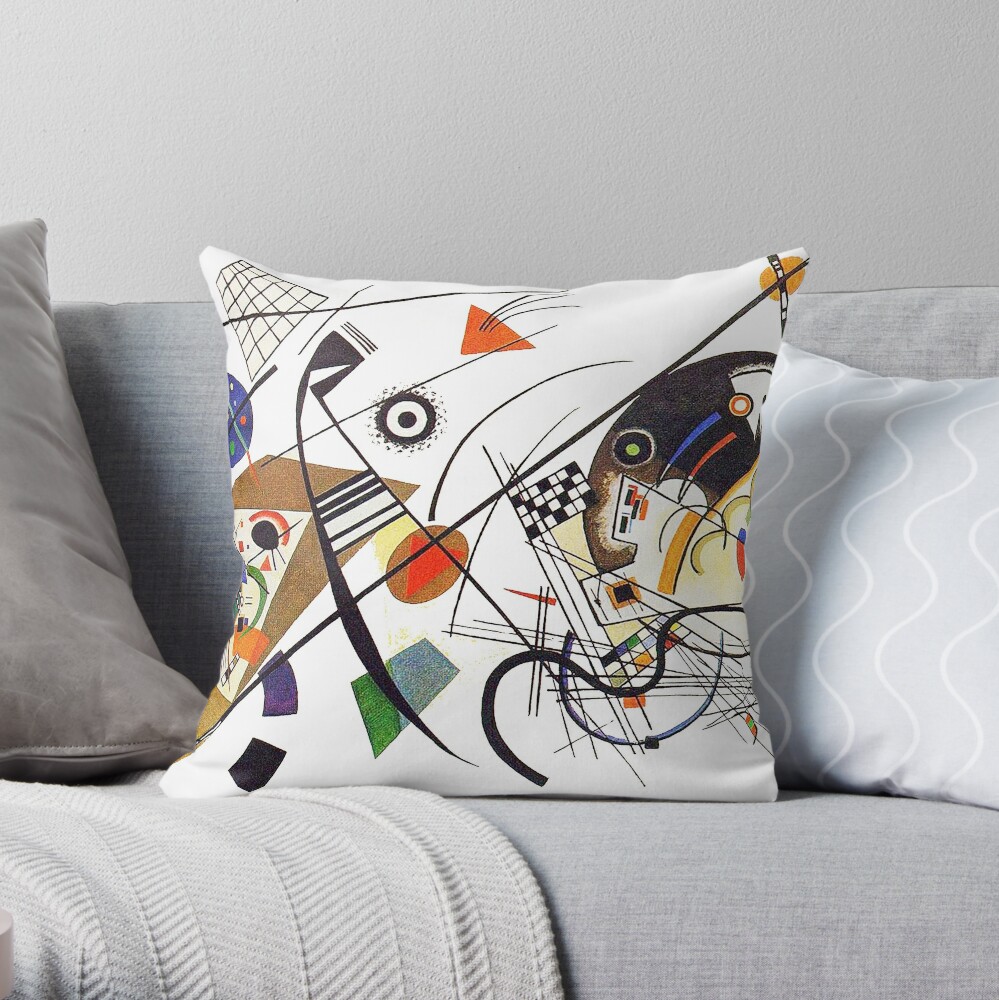 HD “Transverse Lines” (1923) by Wassily Kandinsky Throw Pillow