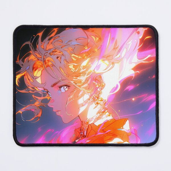 Item preview, Cool Glowing Magical Orange and Pink Anime Girl designed and sold by bubblegoth.