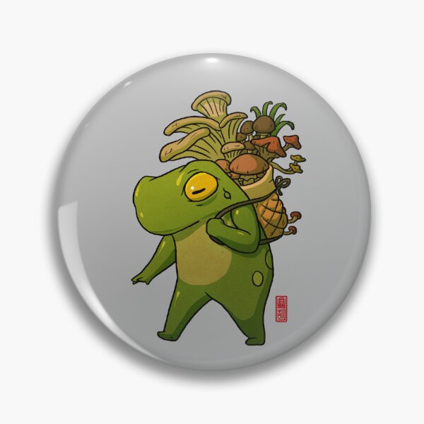 Item preview, cute frog mushroom picker art designed and sold by DingHuArt.