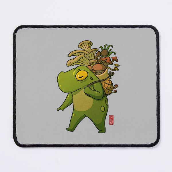 Item preview, cute frog mushroom picker art designed and sold by DingHuArt.