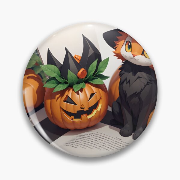Item preview, a black kitten in a witch's hat with a pumpkin. designed and sold by Sanyas88415.