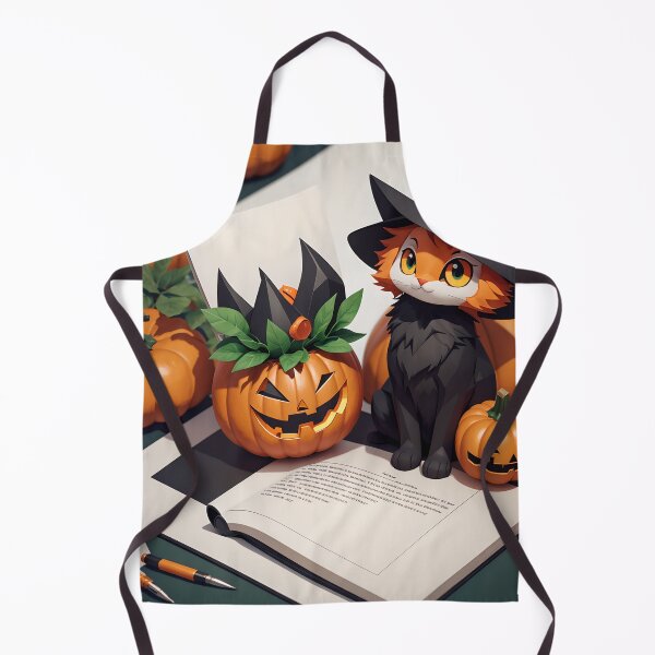Item preview, a black kitten in a witch's hat with a pumpkin. designed and sold by Sanyas88415.