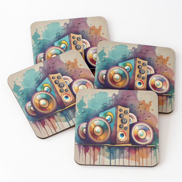 Item preview, Music boxes, sound, notes, watercolor designed and sold by Woodoartdesign.