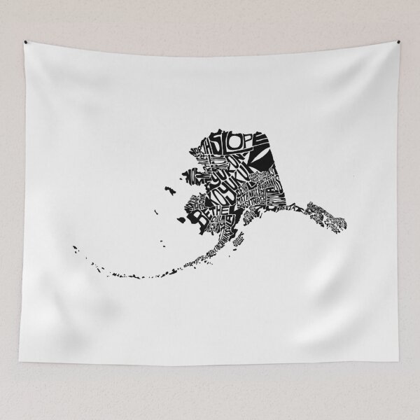 Item preview, Alaska typography map designed and sold by capowcapow.