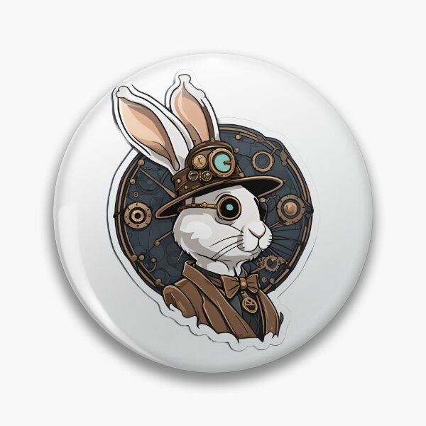 Artikelvorschau, Steampunk-Kaninchenprofil entworfen und verkauft von Maths-4-Nerds.