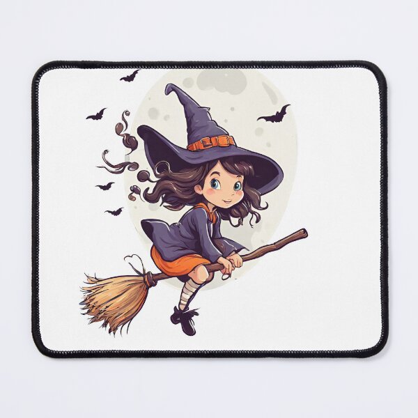 Item preview, Little Witch Flying on Halloween Night designed and sold by StyleSketch.