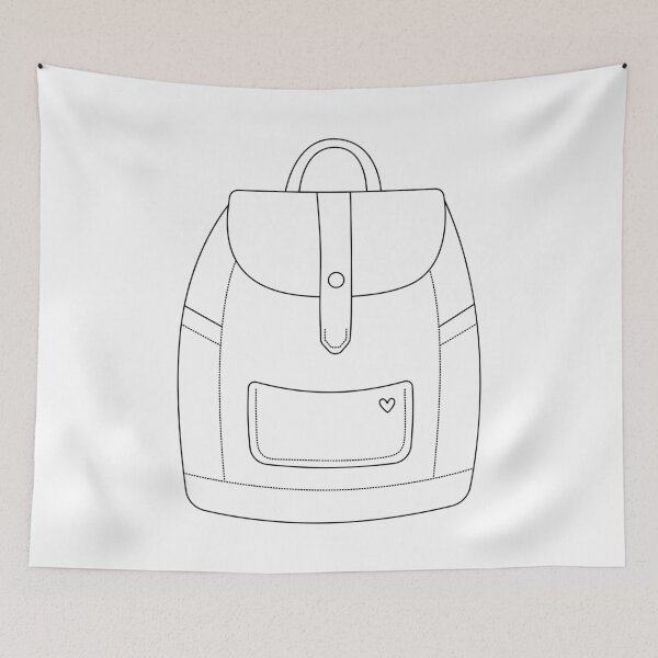 Item preview, Cute black line backpack designed and sold by OM-lova.