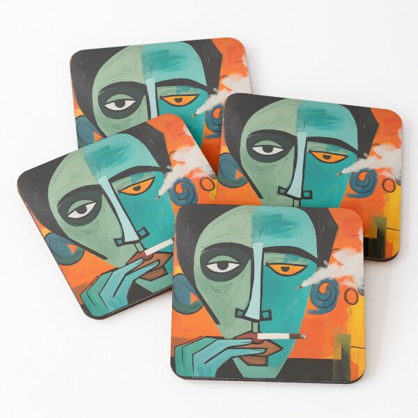 Item preview, The Surreal Essence of a Cigar Aficionado- Abstract Bold Dynamic Brushstrokes and Dreamlike Ambiance designed and sold by OlfactoART Studio.