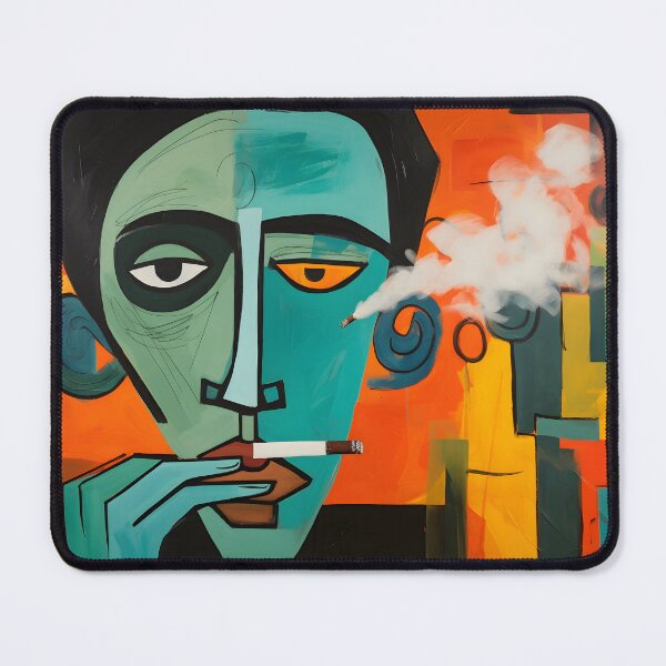 Item preview, The Surreal Essence of a Cigar Aficionado- Abstract Bold Dynamic Brushstrokes and Dreamlike Ambiance designed and sold by OlfactoART Studio.
