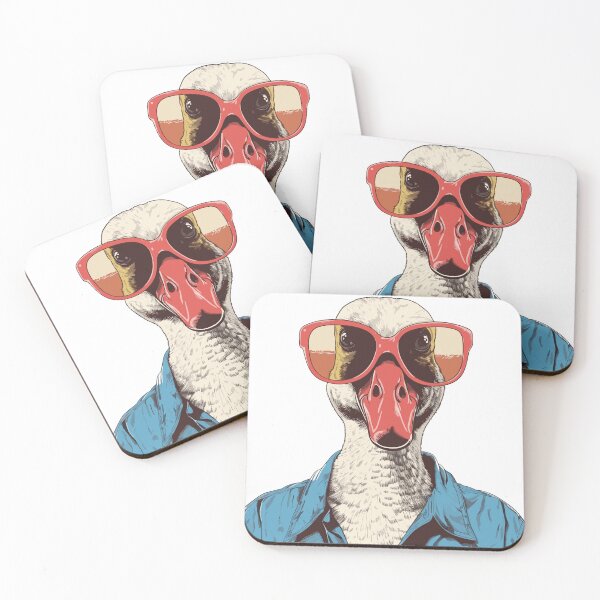 Item preview, Goose in Blue Coat with Sunglasses designed and sold by thegoosethreads.