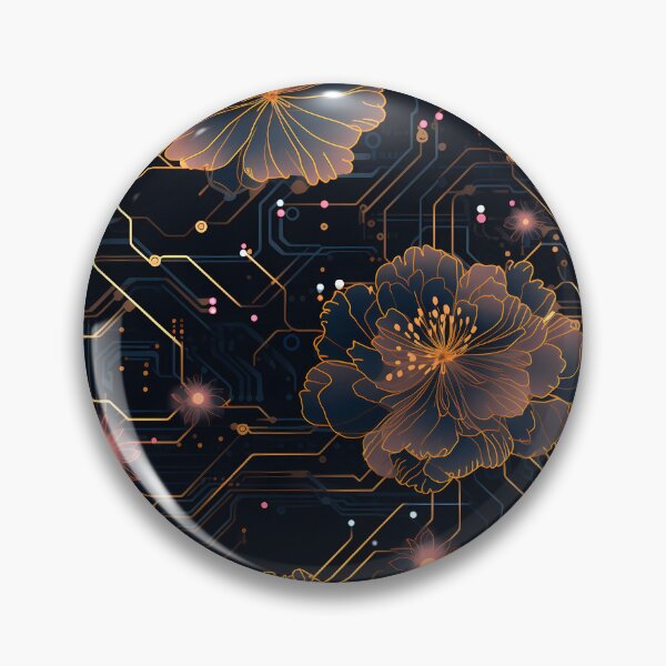 Item preview, Cyberpunk Flowers and Circuitry Pattern designed and sold by SchorlCraft.