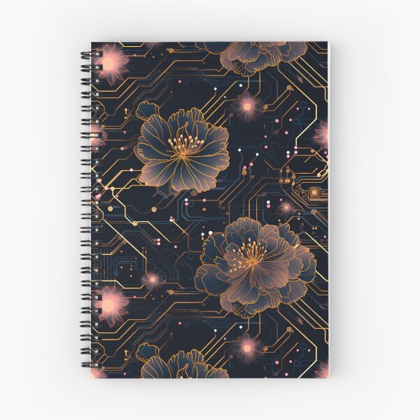 Item preview, Cyberpunk Flowers and Circuitry Pattern designed and sold by SchorlCraft.