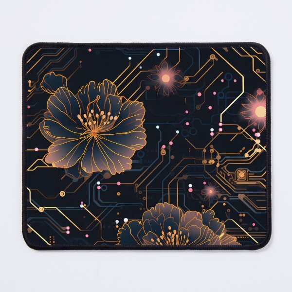 Item preview, Cyberpunk Flowers and Circuitry Pattern designed and sold by SchorlCraft.