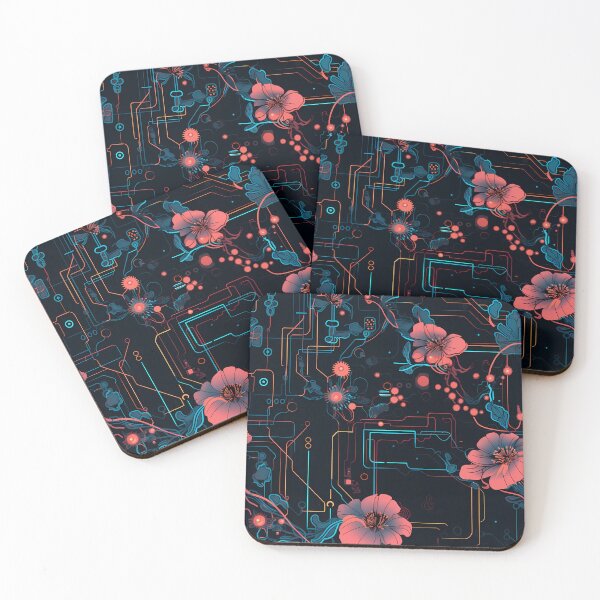 Item preview, Cyberpunk Flowers and Circuitry Pattern designed and sold by SchorlCraft.