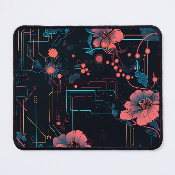 Item preview, Cyberpunk Flowers and Circuitry Pattern designed and sold by SchorlCraft.