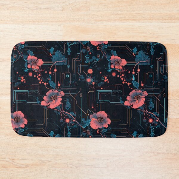 Item preview, Cyberpunk Flowers and Circuitry Pattern designed and sold by SchorlCraft.