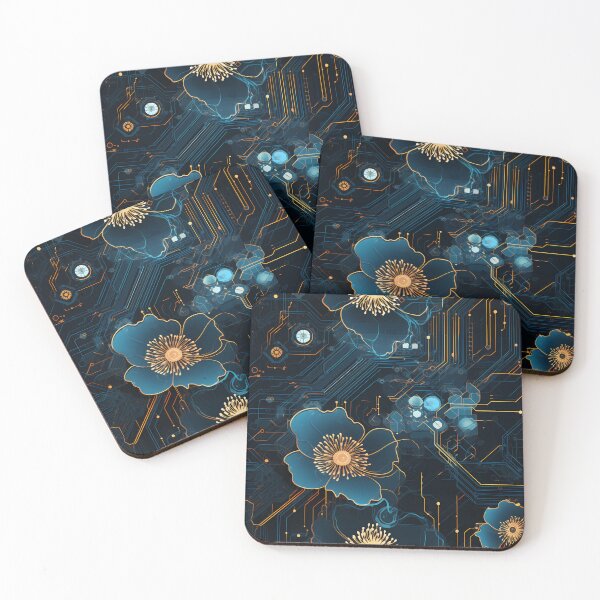 Item preview, Cyberpunk Flowers and Circuitry Pattern designed and sold by SchorlCraft.