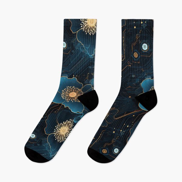 Item preview, Cyberpunk Flowers and Circuitry Pattern designed and sold by SchorlCraft.