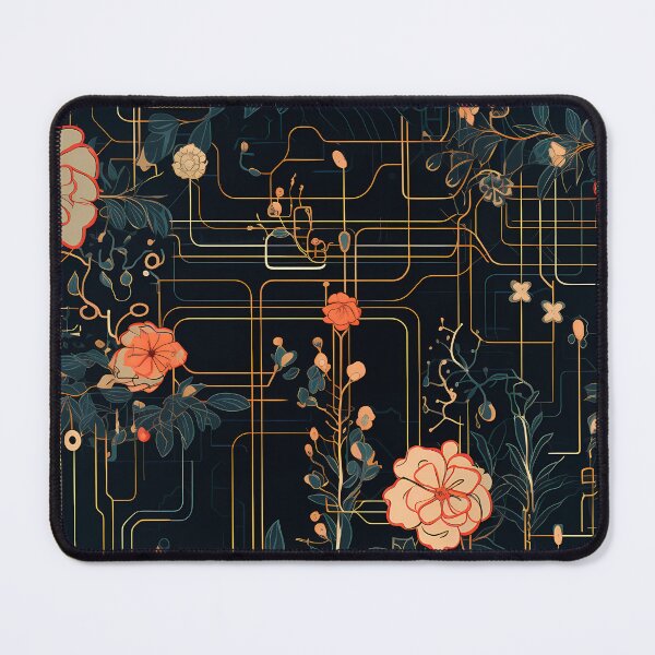 Item preview, Cyberpunk Flowers and Circuitry Pattern designed and sold by SchorlCraft.
