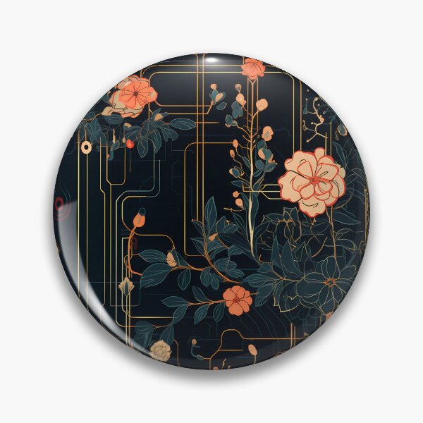 Item preview, Cyberpunk Flowers and Circuitry Pattern designed and sold by SchorlCraft.