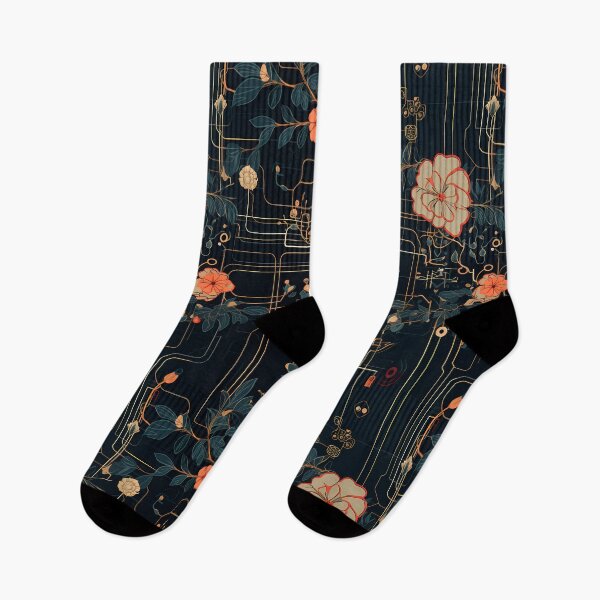 Item preview, Cyberpunk Flowers and Circuitry Pattern designed and sold by SchorlCraft.