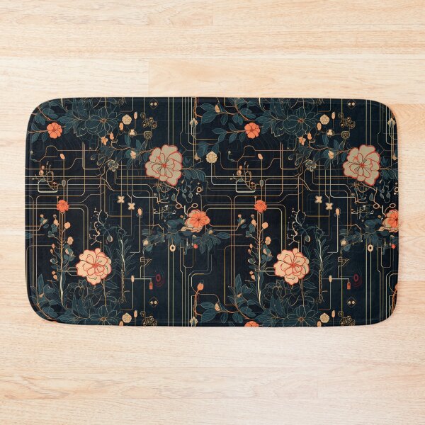 Item preview, Cyberpunk Flowers and Circuitry Pattern designed and sold by SchorlCraft.
