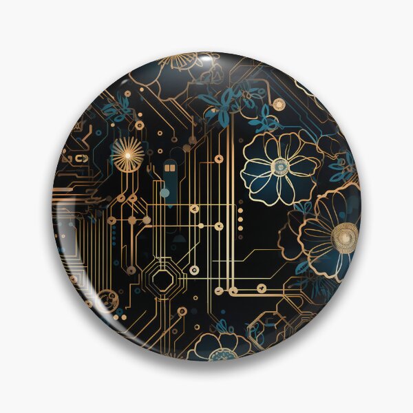Item preview, Cyberpunk Flowers and Circuitry Pattern designed and sold by SchorlCraft.