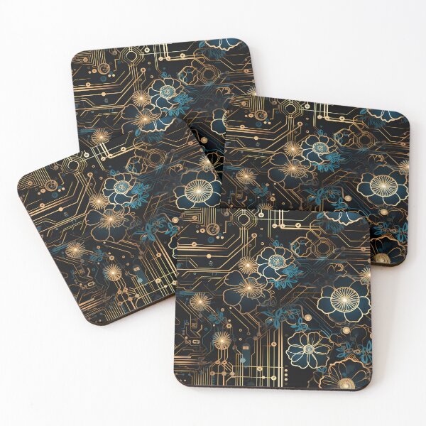 Item preview, Cyberpunk Flowers and Circuitry Pattern designed and sold by SchorlCraft.