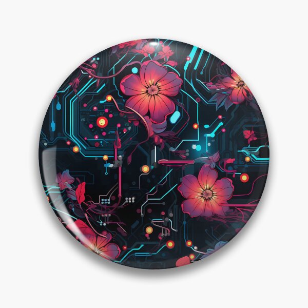 Item preview, Cyberpunk Flowers and Circuitry Pattern designed and sold by SchorlCraft.