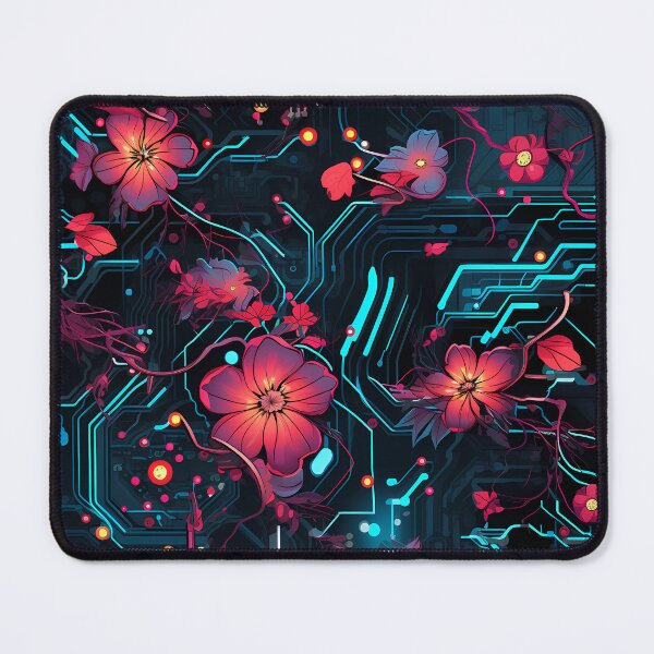 Item preview, Cyberpunk Flowers and Circuitry Pattern designed and sold by SchorlCraft.