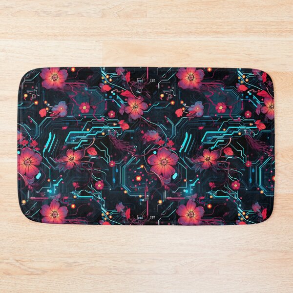 Item preview, Cyberpunk Flowers and Circuitry Pattern designed and sold by SchorlCraft.